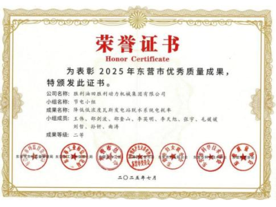 勝動(dòng)集團(tuán)公司QC成果獲佳績(jī)